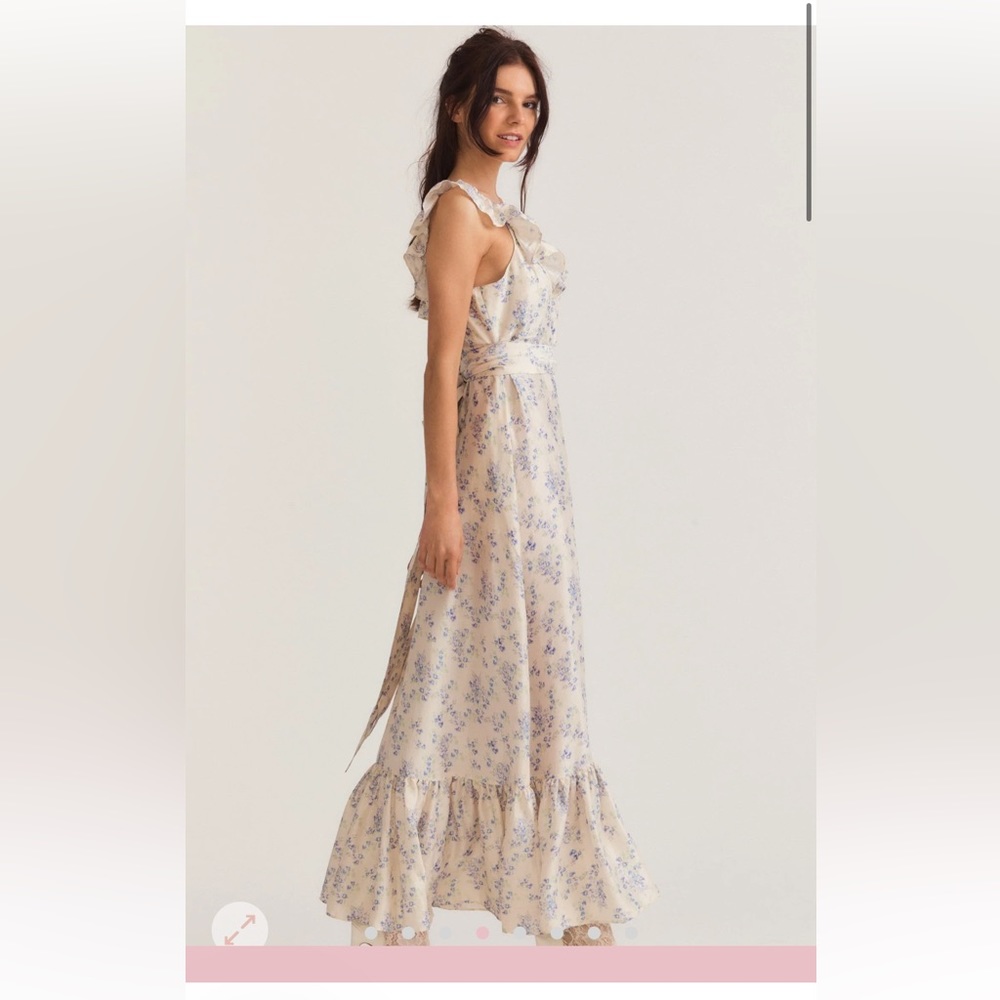 ISO LoveShackFancy Joanna Silk Maxi Dress Lavender Fields